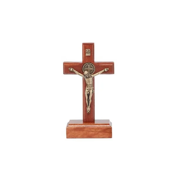 Crucifixo de Mesa 7 Cm Com São Bento