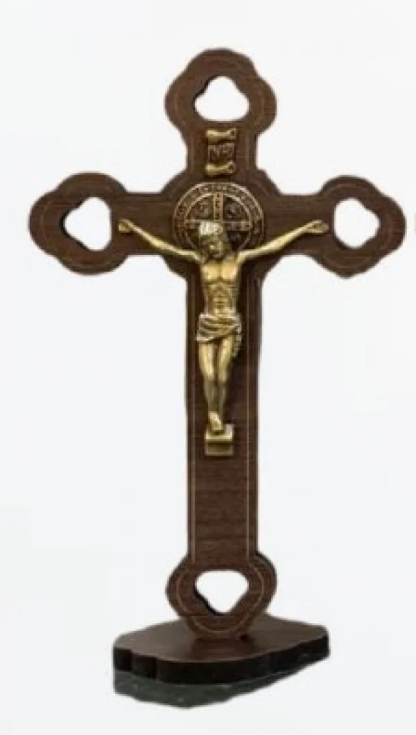 Crucifixo Em MDF Com Base 12 Cm