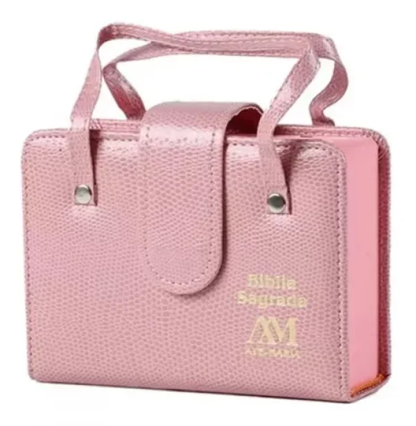 Bblia Sagrada Ave Maria - Bolso C/ Ala - Rosa