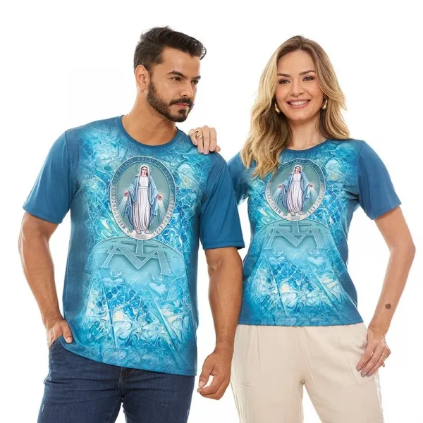 Camiseta Medalha Nossa Senhora das Graas