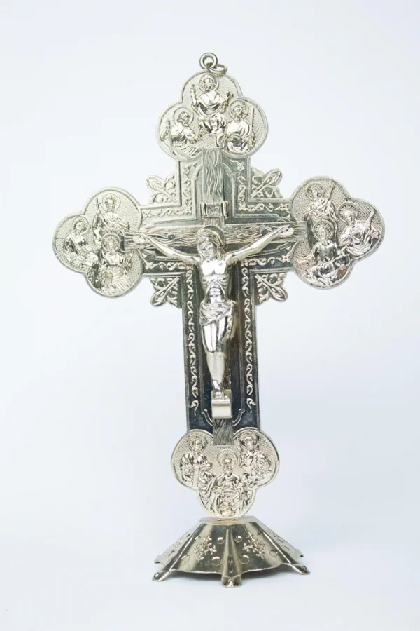 Crucifixo De Mesa e Parede 30cm Metal