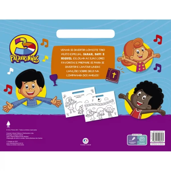 Livro Bloco de colorir 3 Palavrinhas - Colorindo com amor