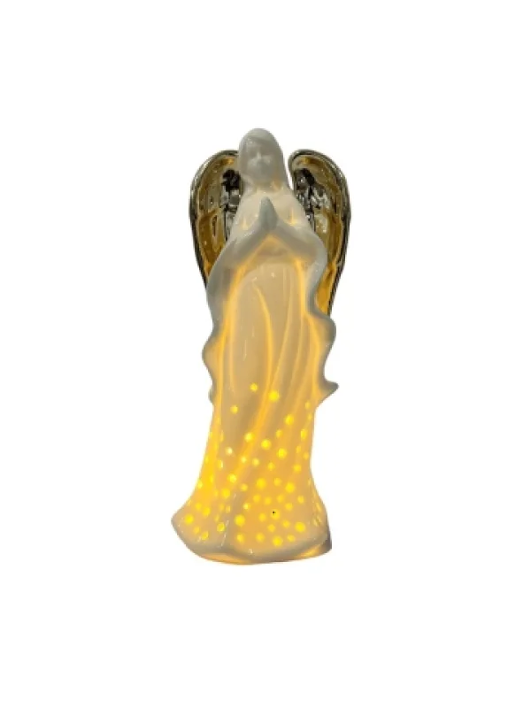 Anjo de Porcelana Furos C/Led