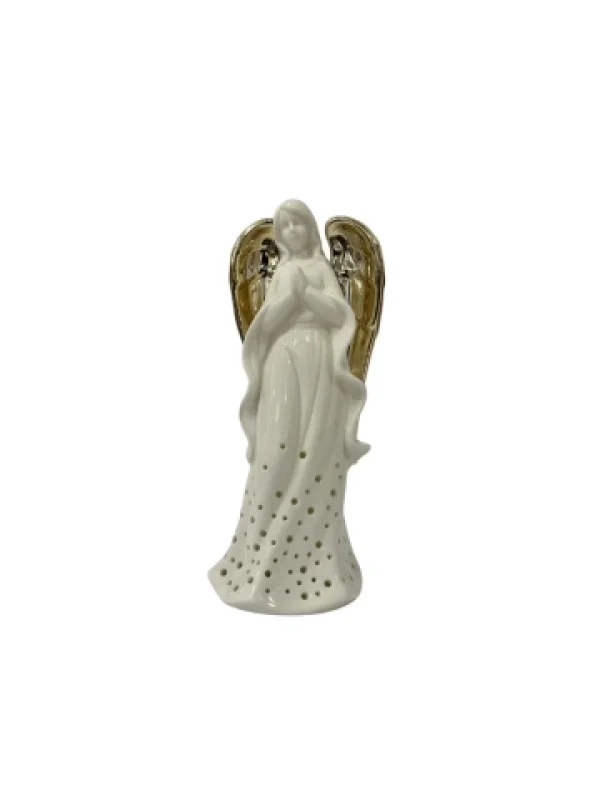 Anjo de Porcelana Furos C/Led