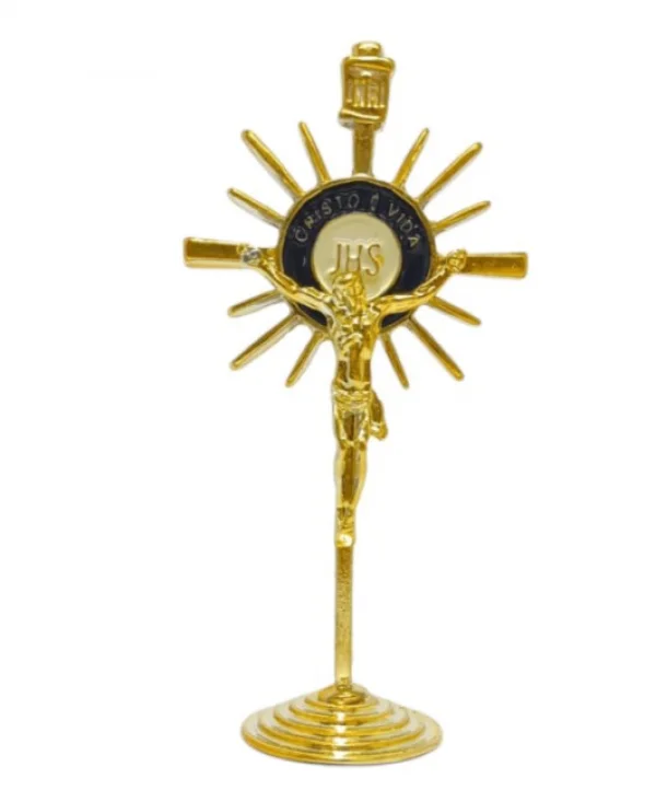 Crucifixo Dourado JHS 10 Cm