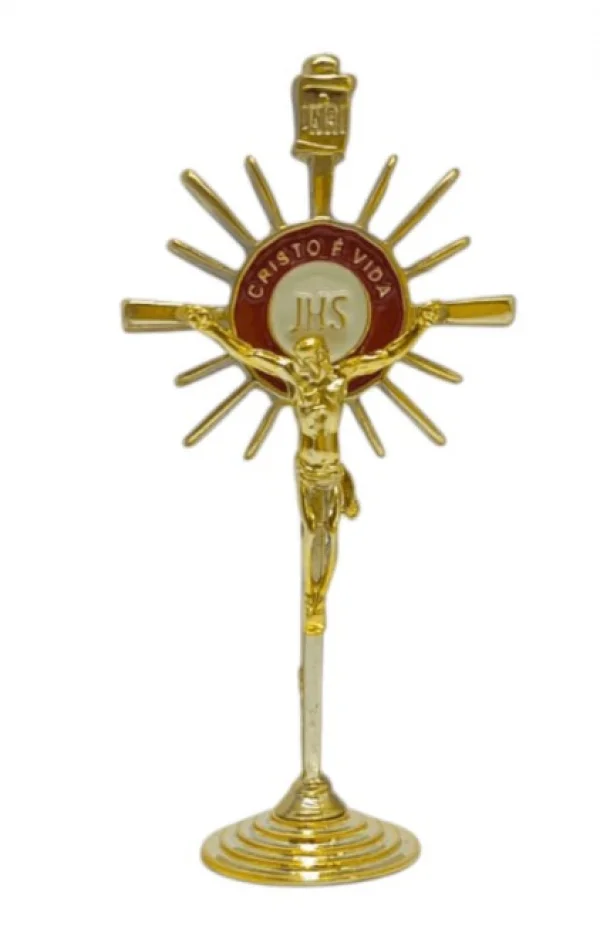Crucifixo Dourado JHS 10 Cm