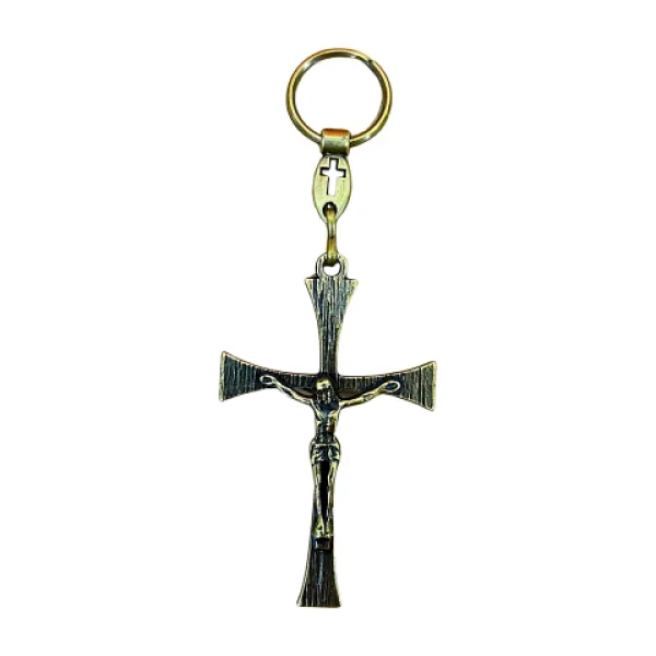 Chaveiro Crucifixo Ouro Velho