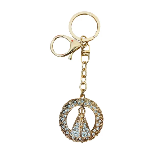 Chaveiro Dourado Strass