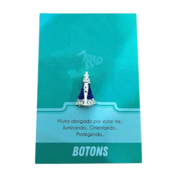 Boton Mini N S Aparecida Manto Azul C/ Strass