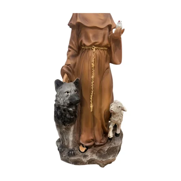 São Francisco com Lobo 20 cm – Resina