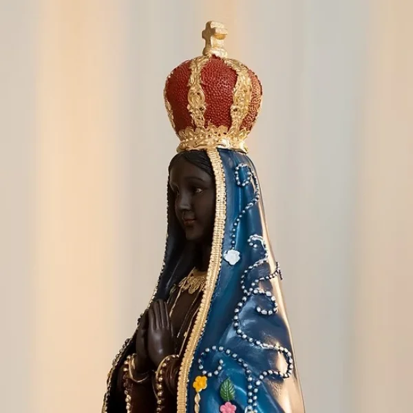 Nossa Senhora Aparecida com Auréola Marfim 70cm – Resina
