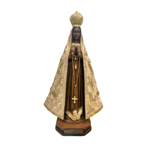 Nossa Senhora Aparecida com Auréola Marfim 30cm – Resina