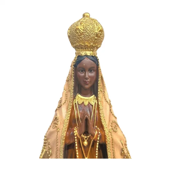 Nossa Senhora Aparecida com Auréola Marfim 30cm – Resina
