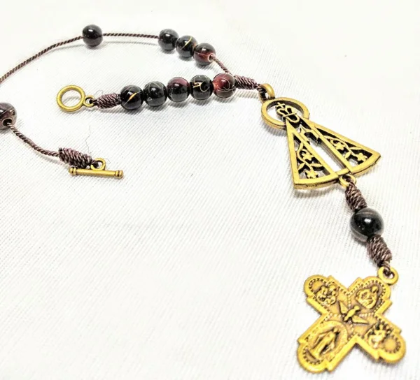 Dezena Mesclada com Anjo Da Guarda - 8mm Marrom