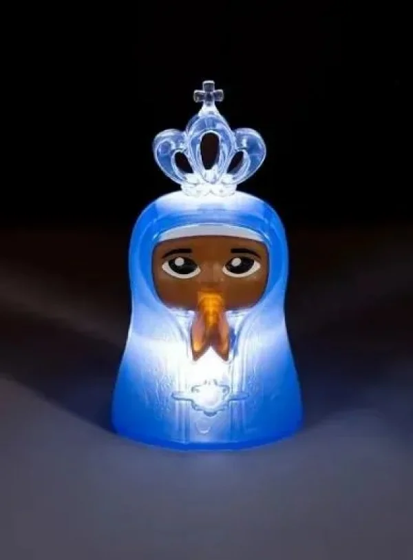Imagem Iluminada de Nossa Senhora Aparecida em Plástico