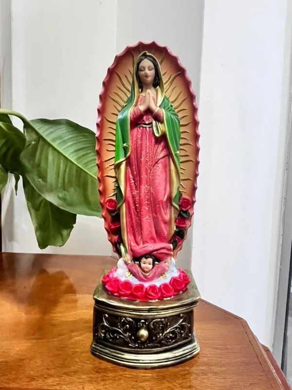 Imagem Nossa Senhora de Guadalupe Porta Terço 30cm em Resina