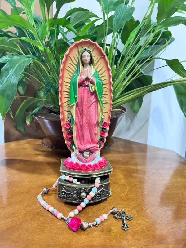 Imagem Nossa Senhora de Guadalupe Porta Terço 30cm em Resina