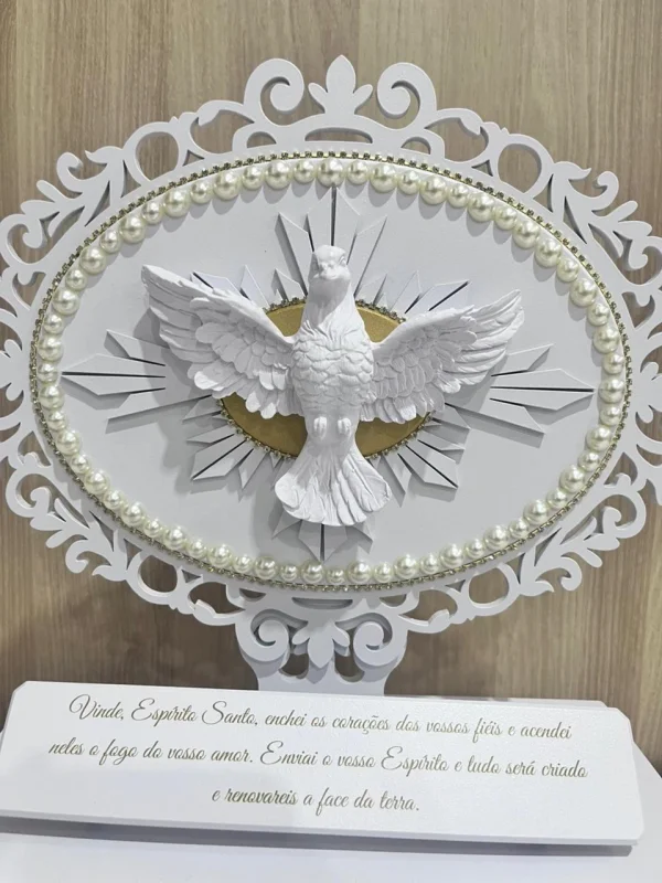 Divino Espírito Santo Com Gaveta Porta Terço Branco