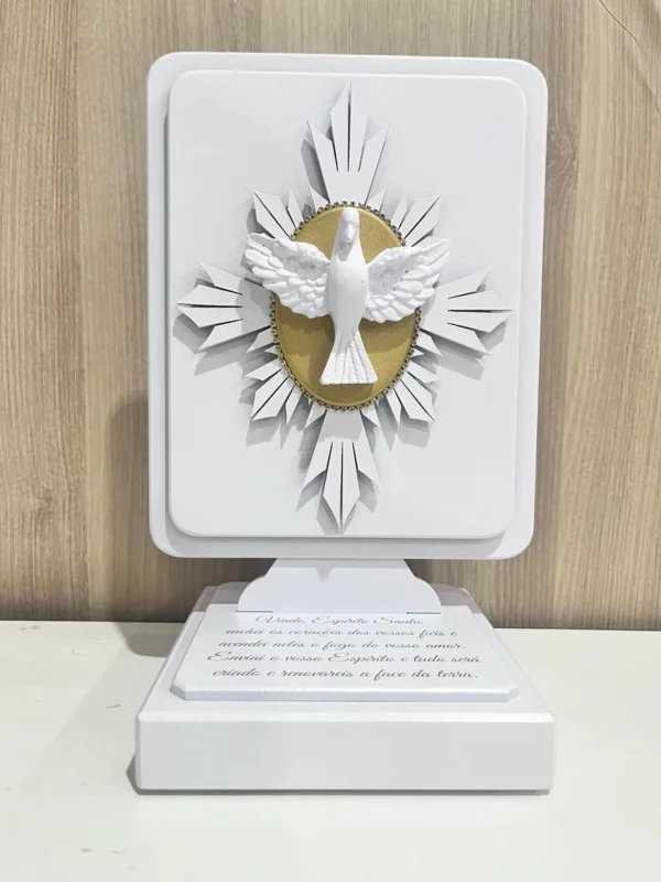 Placa Para Balc�o Retangular Com Ora��o Divino De Resina E Raio