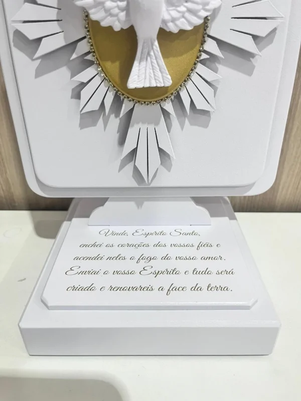 Placa Para Balc�o Retangular Com Ora��o Divino De Resina E Raio