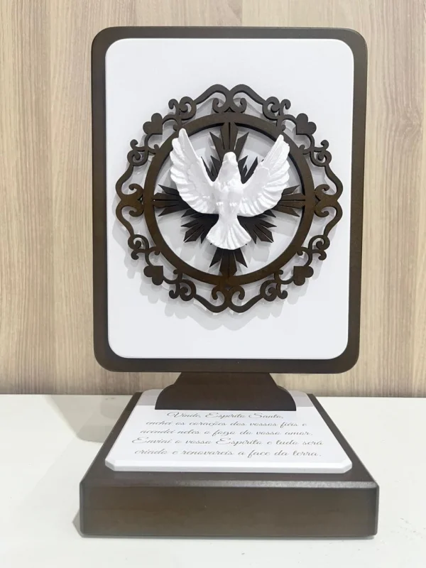Placa Para Balc�o Retangular Com Ora��o Divino De Resina E Raio