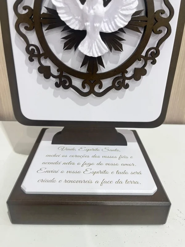 Placa Para Balc�o Retangular Com Ora��o Divino De Resina E Raio