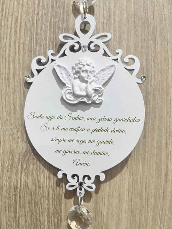 Placa Mini Com Arabesco Em Cima E Em Baixo Com Impressão E Strass