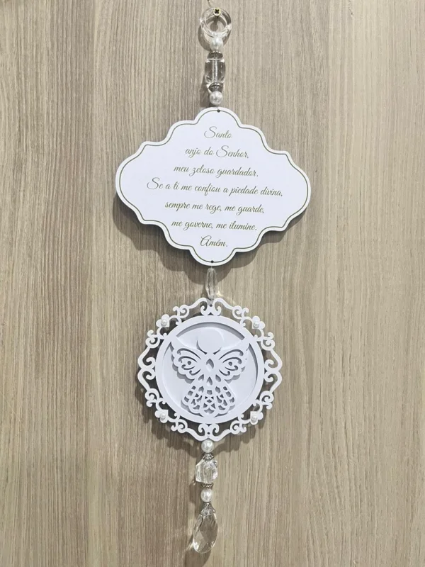 Placas Duplas Com Arabesco Tipo Nuvem Anjo Com Impressão 25,5x14,5cm