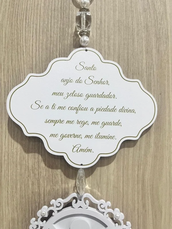 Placas Duplas Com Arabesco Tipo Nuvem Anjo Com Impressão 25,5x14,5cm