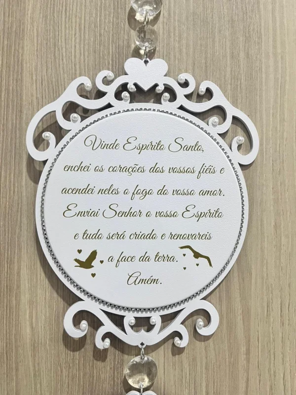 Placa Com Dois Medalhões Com Impressão E Aplique Espírito Santo