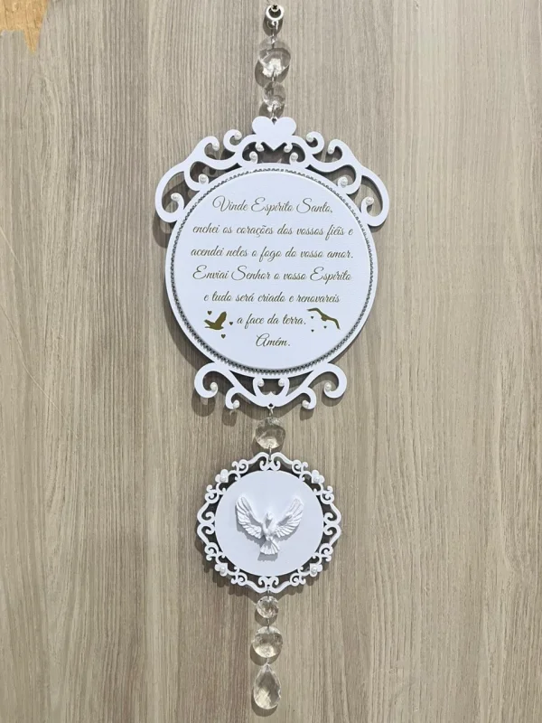 Placa Com Dois Medalhões Com Impressão E Aplique Espírito Santo