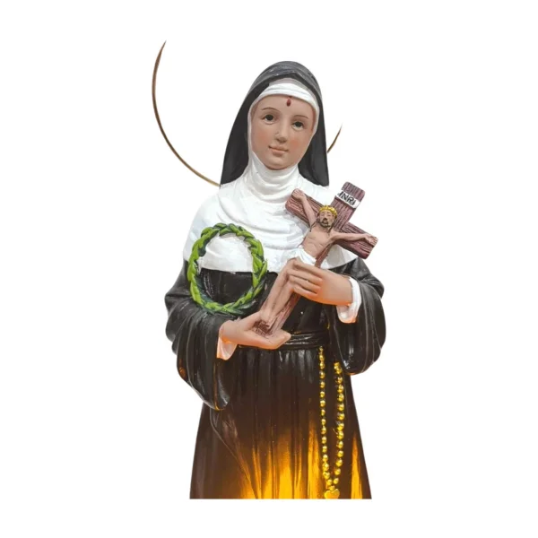 Santa Rita Com Vela e Aureola 30cm