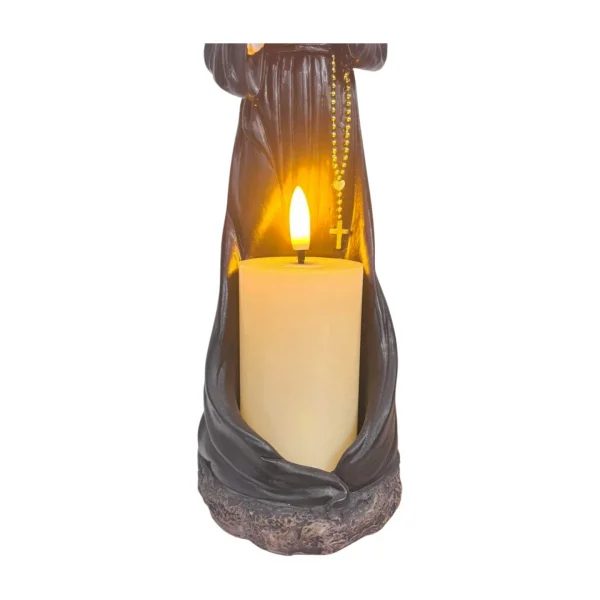 Santa Rita Com Vela e Aureola 30cm