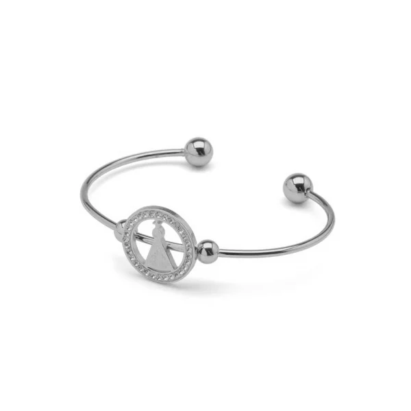 BRACELETE ACO INOX NOSSA SENHORA APARECIDA COM STRASS