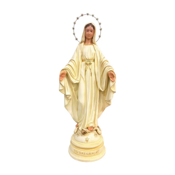 Nossa Senhora das Graças Marfim Coroa Estrela 45cm