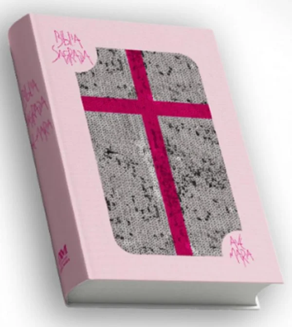 B�blia Sagrada com Lantejoula - Rosa