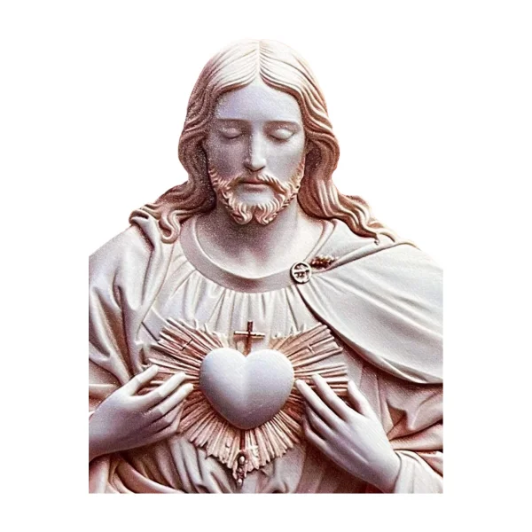 Quadro Redondo Sagrado Coração de Jesus Fosco 20cm