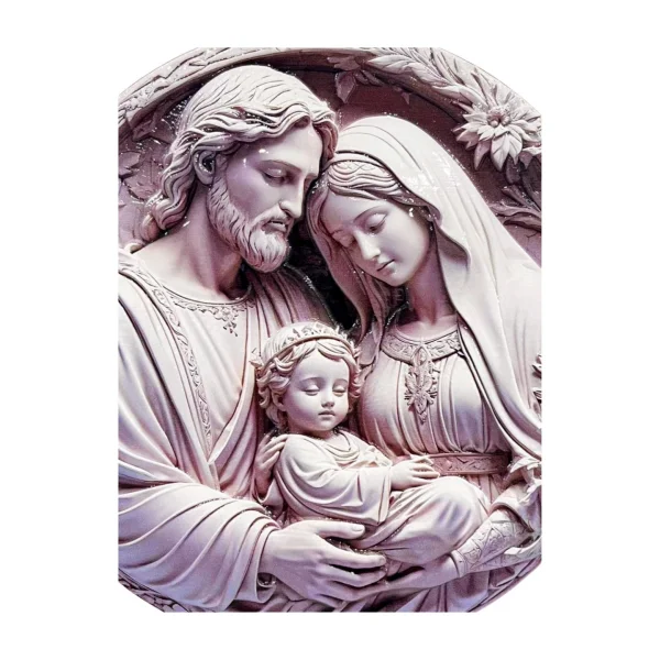 Quadro Redondo Sagrada Família Brilho 20cm