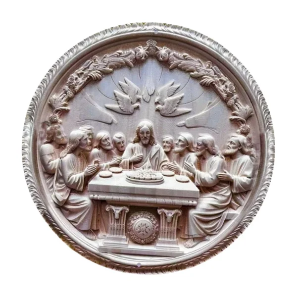 Quadro Santa Ceia Fosco 20cm