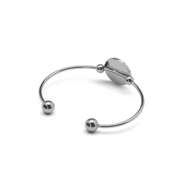 BRACELETE ACO INOX SAO BENTO COM STRASS