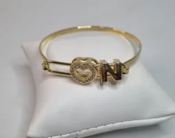 Bracelete Amor com N - Banhado a Prata