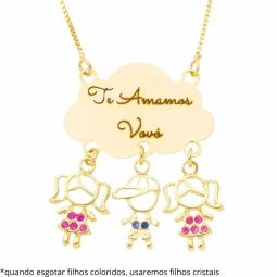 Colar "Te Amamos Vov" - Um Presente Inesquecvel! - Banhado a Ouro