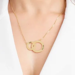 Colar Dois Elos- personalizado - Banhado a Prata
