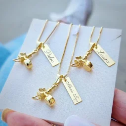 Colar Fada do Dente com Placa Personalizada - Banhado a Prata