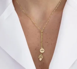 Colar Gravata Personalizado com Pingente de Filha - Banhado a Prata