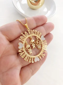 Colar Mandala 3 filhos - banhado a Ouro
