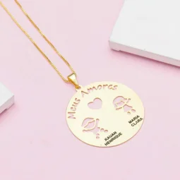 Colar Meus Amores - personalizado - banhado a Prata