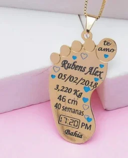 Colar Pegadinha Personalizada - Banhado a Ouro