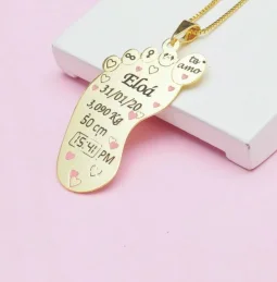 Colar Pegadinha Personalizada - Banhado a Prata
