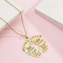 Colar Pegadinhas Personalizadas - Banhado a Prata